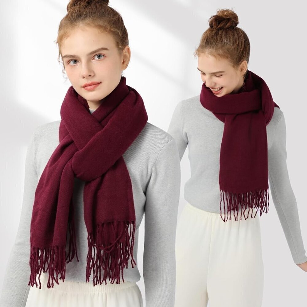 Women’s Cashmere-Like Acrylic Scarf Large Warm Wrap Shawl for Winter - Picture 7 of 7